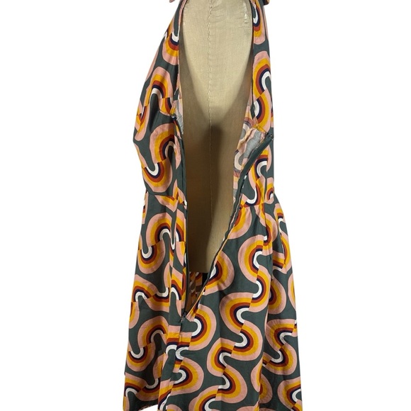 ModCloth Mod As Well Retro Rainbow Fit Flare Dress Plus 20 Gray Pink Yellow - Picture 6 of 13